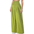 thumbnail image 6 of Gomelly Women Pants Solid Color Loungewear Boho Palazzo Pant Ladies Baggy Holiday Bottoms High Waist Trousers Bright Green L, 6 of 7