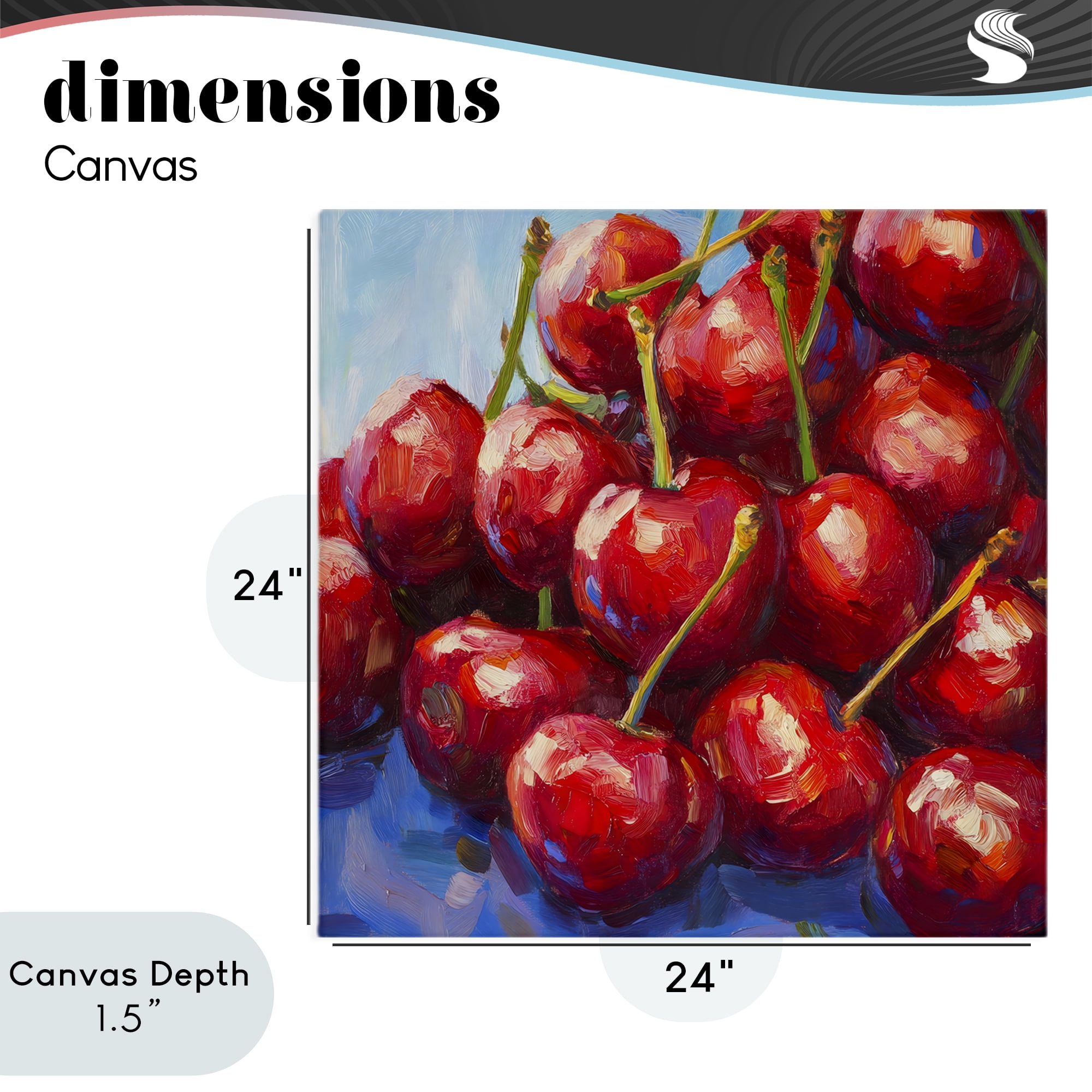 Stupell Industries Luscious Red Cherries of Summer Canvas Wall Art, design by Petal Prints Design