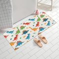 thumbnail image 2 of White Cartoon Dinosaurs Pattern Bathroom Rugs Mat,Non Slip Microfiber Bathroom Rug,Rubber Backing,Soft Bathroom Mats for Bathroom Floor,Tub and Shower,60x24in(150x60cm), 2 of 5