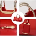 thumbnail image 3 of Bolso de mujer con correa para el hombro Bolso de hombro de charol de PU rosa rojo kaili Sencillez, 3 of 5