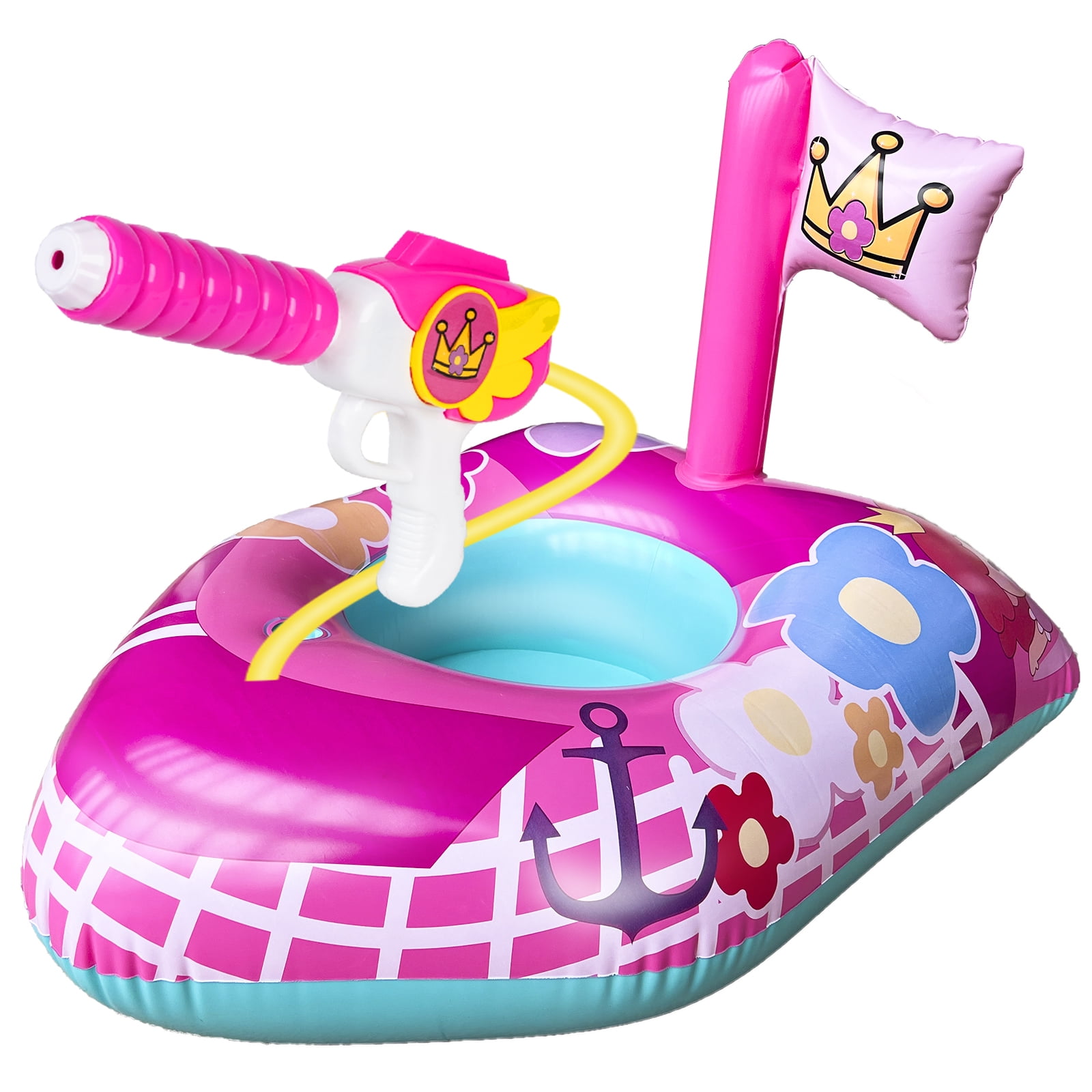 10Leccion Toddler Pool Float for Girls with Squirt Gun, Pink Inflatable Pool Toys for Kids