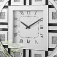 thumbnail image 2 of Mirrored Wall Clock with Roman Numeral Dial & Faux Gemstones for Modern Living Room Bedroom Entryway Decor - Silent Quartz Movement & Floating Design, 2 of 7
