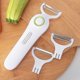 thumbnail image 3 of Electric Fruit and Vegetable Peeler, Stainless Steel Peeler Peeler Slicer 3-in-1 Tool for Kitchen Apple Carrot Potato Cucumber, 3 of 5