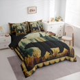 thumbnail image 3 of Castle Fairy Safari Bear Bedding Comforter Set 7 Pieces for Boys Girls,Jungle Animal Full Bedding Set Lightweight,Retro Vintage Aesthetic Fitted Sheet Flat Sheet,Super Cozy Room Decor,Reversible, 3 of 8