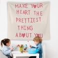 thumbnail image 5 of Pink Motivational Tapestry Wall Hanging, Make Your Heart the Prettiest Thing About You Inspirational Quote Wall Blanket Decor for Girls Room College Dorm Apartment, 50x60 Inch, 5 of 6