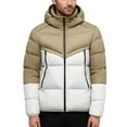 thumbnail image 3 of ZUKMRJPC Mens Puffer Jacket Windproof Winter Warm Thicken Hooded Coat Full Zip Patchwork Fluffy Padded Jacket with Pocket for Outdoor Sport, 3 of 4