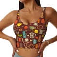 thumbnail image 1 of Balery Retro Coffee Sujetadores deportivos con espalda cruzada para mujer, acolchados, sin costuras, de alto impacto, ideales para yoga, gimnasio, entrenamiento y fitness.-, 1 of 8