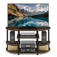 thumbnail image 4 of Furinno JAYA Simple Design Corner TV Stand, Columbia Walnut/Black, 4 of 5
