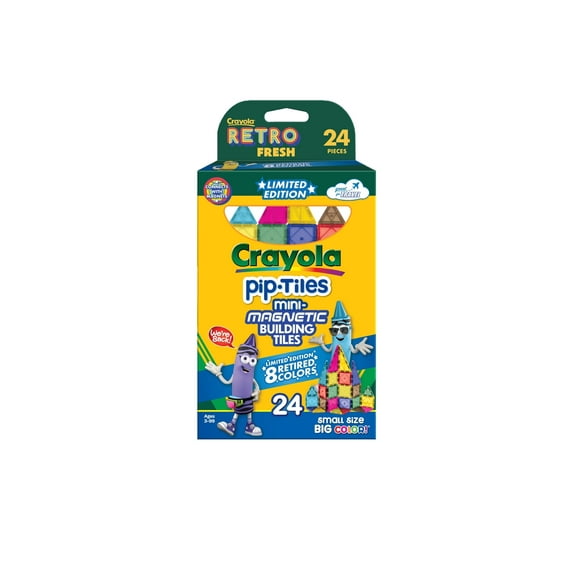 Crayola Mini Retro PIP Magnetic Tiles 24-Piece Set