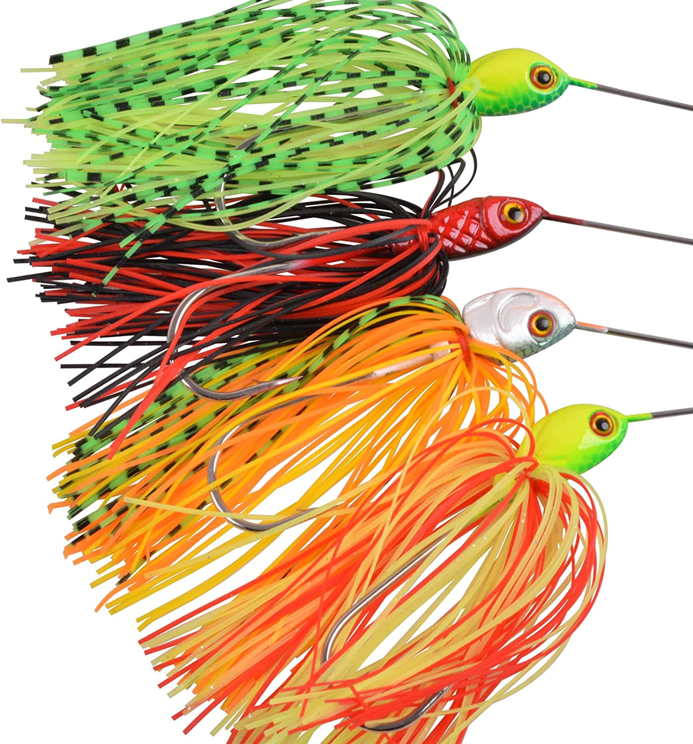 OROOTL Fishing Lures Spinnerbait, Bass Fishing Lure Spinner Baits Kit Hard Metal  Multicolor Buzzbait Spinnerbait Jigs for Bass Pike Trout Salmon 