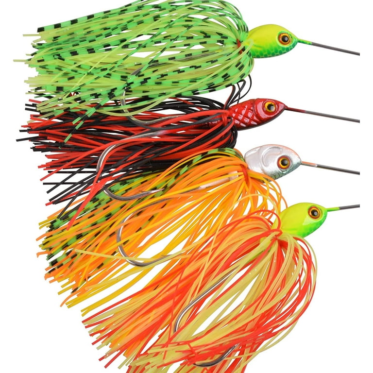OROOTL Fishing Lures Spinnerbait, Bass Fishing Lure Spinner Baits Kit Hard  Metal Multicolor Buzzbait Spinnerbait Jigs for Bass Pike Trout Salmon 