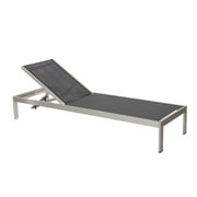 Pangea Home Sally Adjustable Height Aluminum Frame Patio Lounger in Black