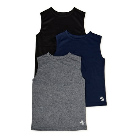 The Children's Place Boys Performance Muscle Tank Top, 3-Pack, Sizes 4-16