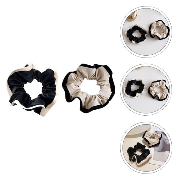 WRISTBIQUE Hair Rings Beige 2Pcs 3.93X3.93X0.98Inch