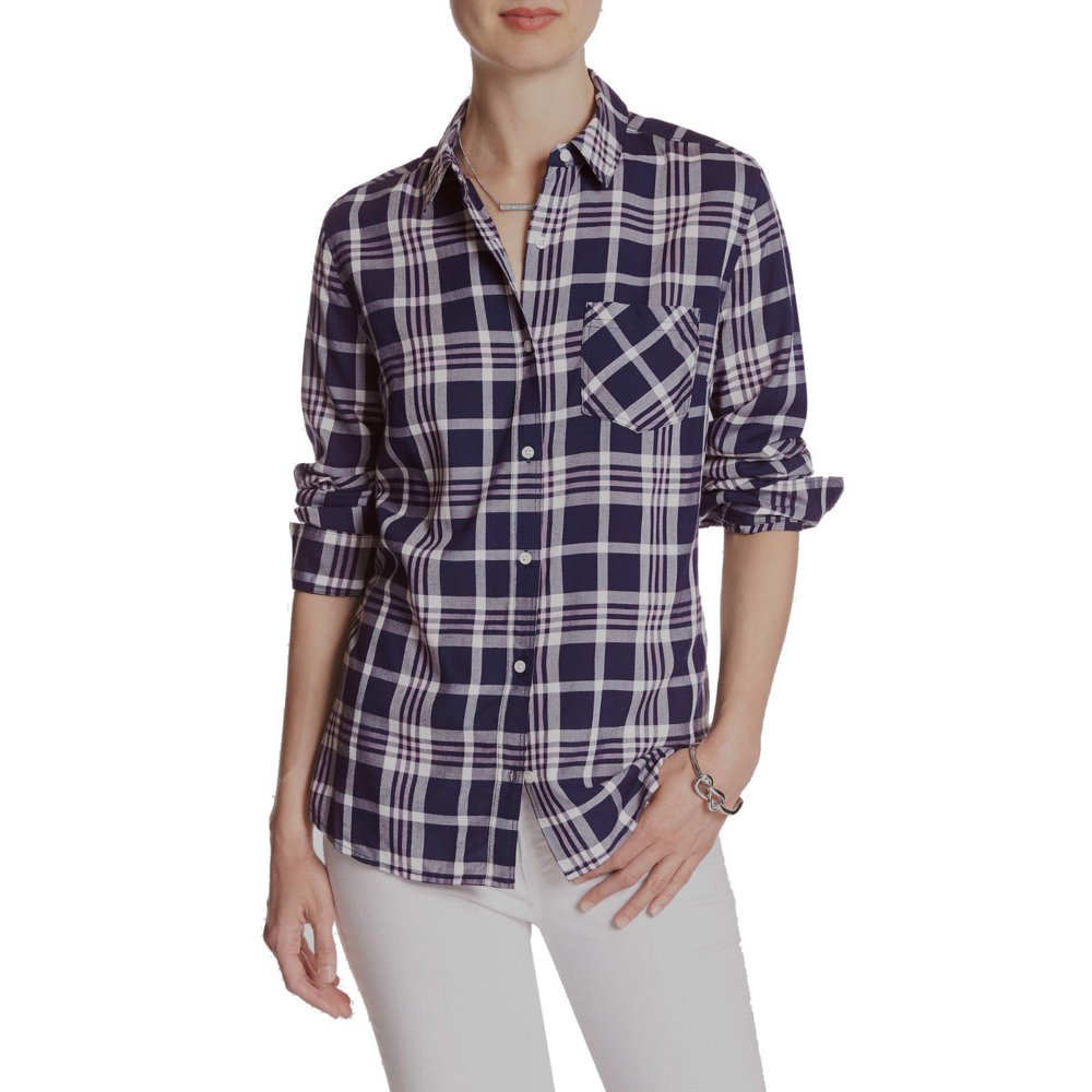 Banana Republic New 4372 Banana Republic Womens Blue Multi Plaid