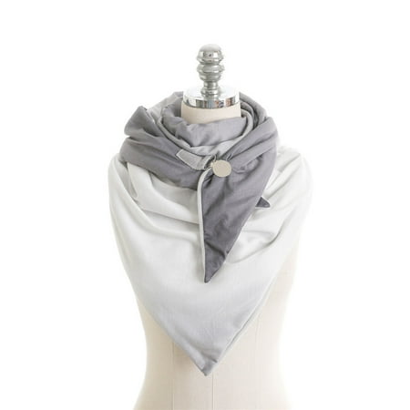 

MIARHB Fashion Winter Women Printing Button Soft Wrap Casual Warm Scarves Shawls Bib