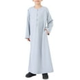 thumbnail image 2 of Boys Girls Robe Coat Long Sleeve Round Pocket Muslim Arab Casual Style, 2 of 9