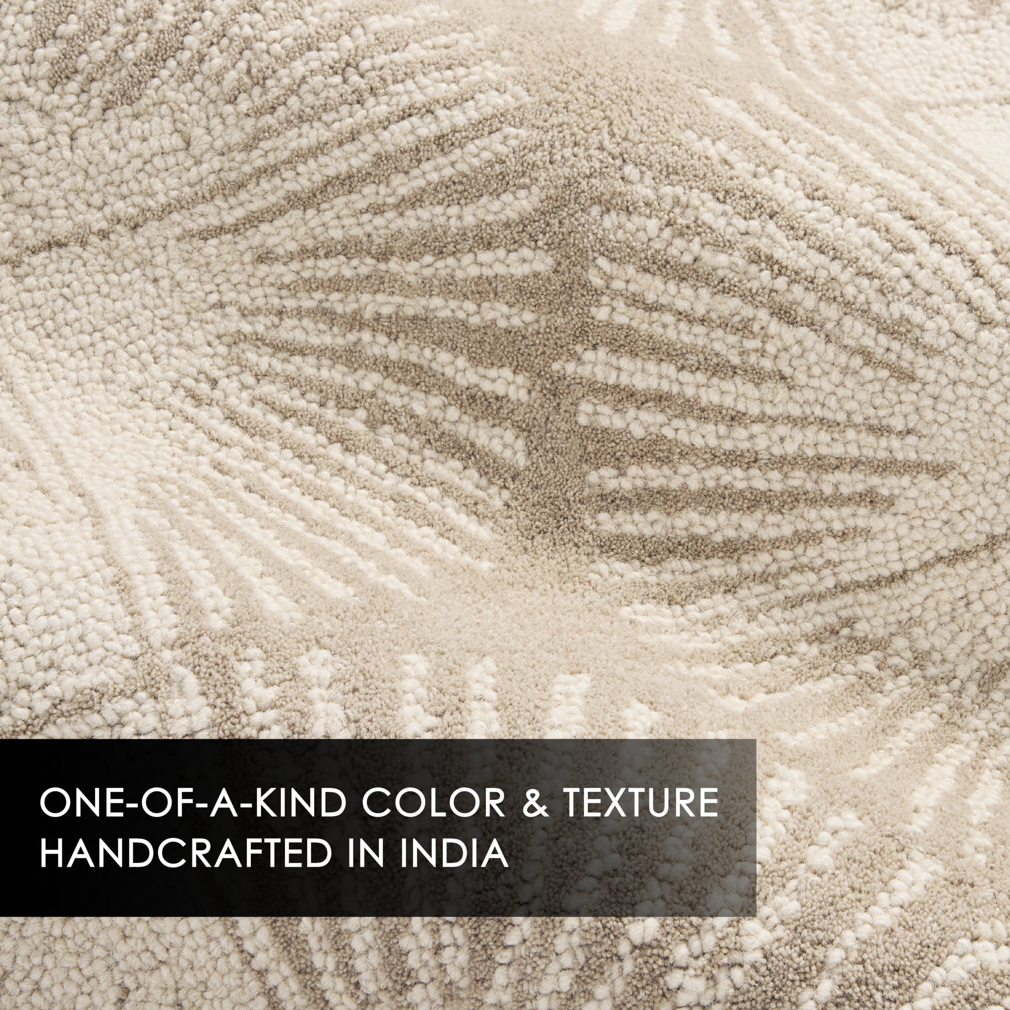 NICOLE MILLER NEW YORK Kendall Slinky Geo Handcrafted Area Rug, 100% Wool Rug, Taupe, 3'x5'