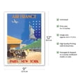 thumbnail image 2 of Paris New York - France - French Cafe And Statue of Liberty - Vintage Airline Travel Poster by Vincent Guerra c.1951 - Master Art Print (Unframed) 9in x 12in, 2 of 4