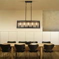 thumbnail image 3 of Vintage Linear Chandelier,5-Light Kitchen Island Ceilling Light Fixture Pendant Light with Rectangular Black Metal Frame, 3 of 9