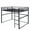 Black-Full, variant on Aukfa Twin Size Metal Loft Bed, Space-Saving Bed with Safety Guard Rails Kids Teens, Gray