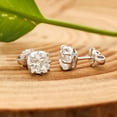thumbnail image 3 of Meera Jewels Cushion Stud CZ Diamond Earrings 925 Sterling Silver, Sterling Silver, 3 of 6