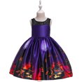 thumbnail image 4 of LOVZFMLL Robe pour Enfants Sans Manches Col Rond Imprimé Citrouille Halloween Robe de Jeu de Rôle Robe Décontractée Sans Manches Col Rond, 4 of 4