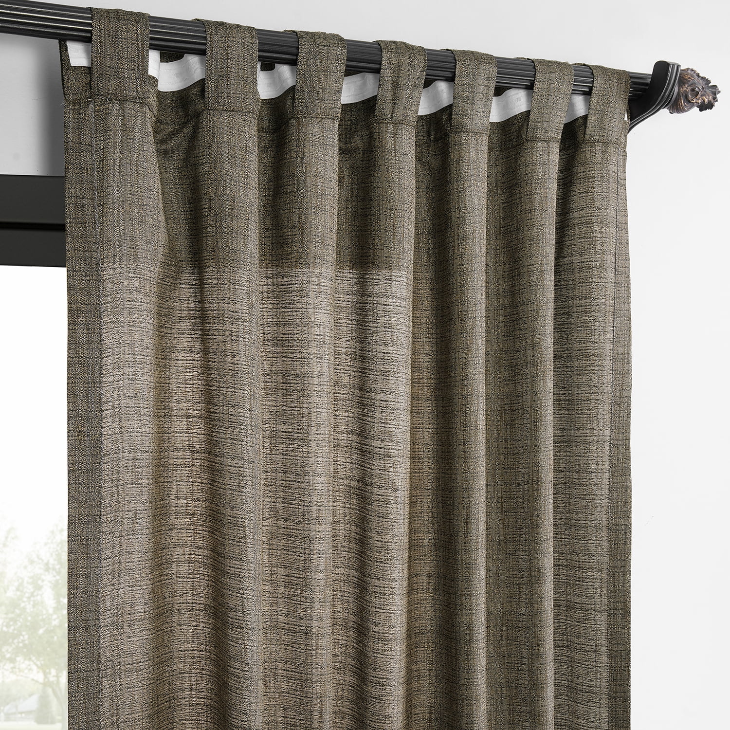 Half Price Drapes Dark Grey Raw Linen Weave Light Filtering Curtains for Bedroom (2 Panel), 50W X 96L