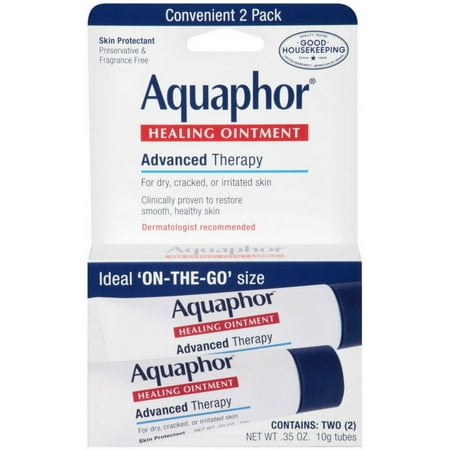 Aquaphor Healing Skin Ointment, Advanced Therapy, 2 Pack, 0.35 oz (Best Healing Ointment For Scabs)