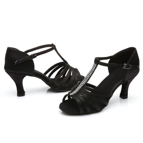 XIHAHA, zapatos de baile con diamantes de imitación a la moda para mujer, Tango, Salsa, tacones de baile latino, sandalias de suela blanda para mujer, zapatos de boda para mujer