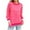 Hot Pink, variant on Fesfesfes Women Sweaters Fall And Winter Knit Tops Stripe Print Crewneck Pullover Sweater