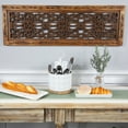 thumbnail image 3 of Northlight 7" White Round Embossed Utensil Caddy with Wooden Base, 3 of 7