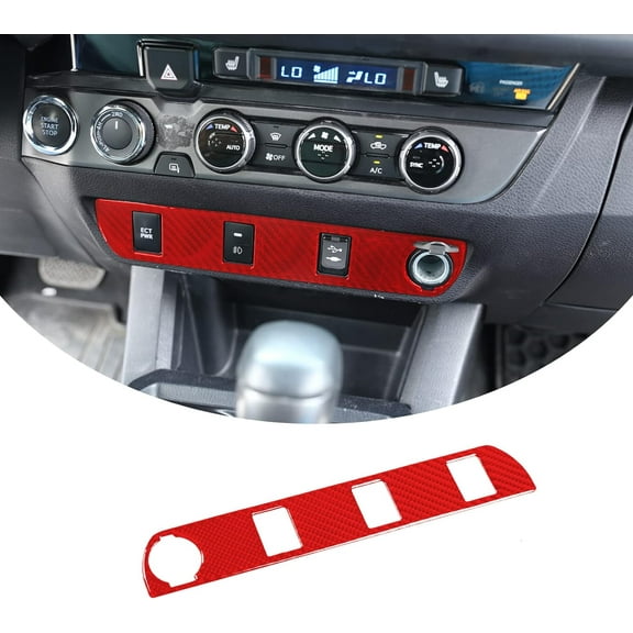 TINKI for Tacoma 2015 2016 2017 2018 2019 2020 2021 2022 2023 Soft Carbon Fiber 3D Sticker Center Console Cigarette Lighter Panel Interior Car Accessories