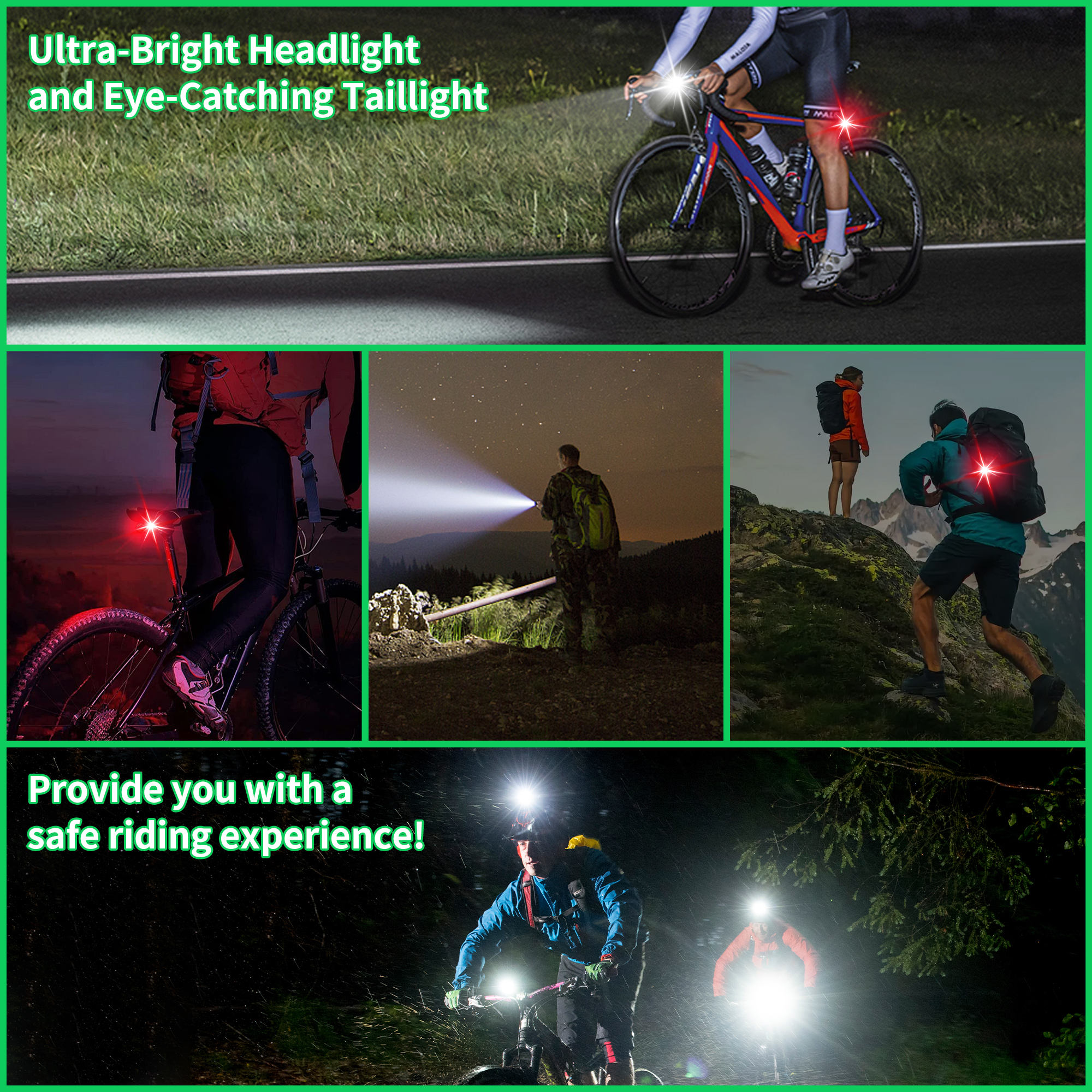 Busatia Ultra Bright USB Rechargeable Bike Light Set photo 4