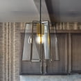 thumbnail image 6 of 9" Minimalist Angled Ceiling Lantern Brown Glass Chandelier 1-Light Rustic Modern Pendant Light, 6 of 7