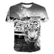 thumbnail image 2 of Camiseta de tigre, camiseta de verano con estampado de dibujos animados en 3D, ropa fresca de animales para niña y niño, ropa de calle informal, regalo de cumpleaños para niños 3T Gao Jinjia LED, 2 of 2
