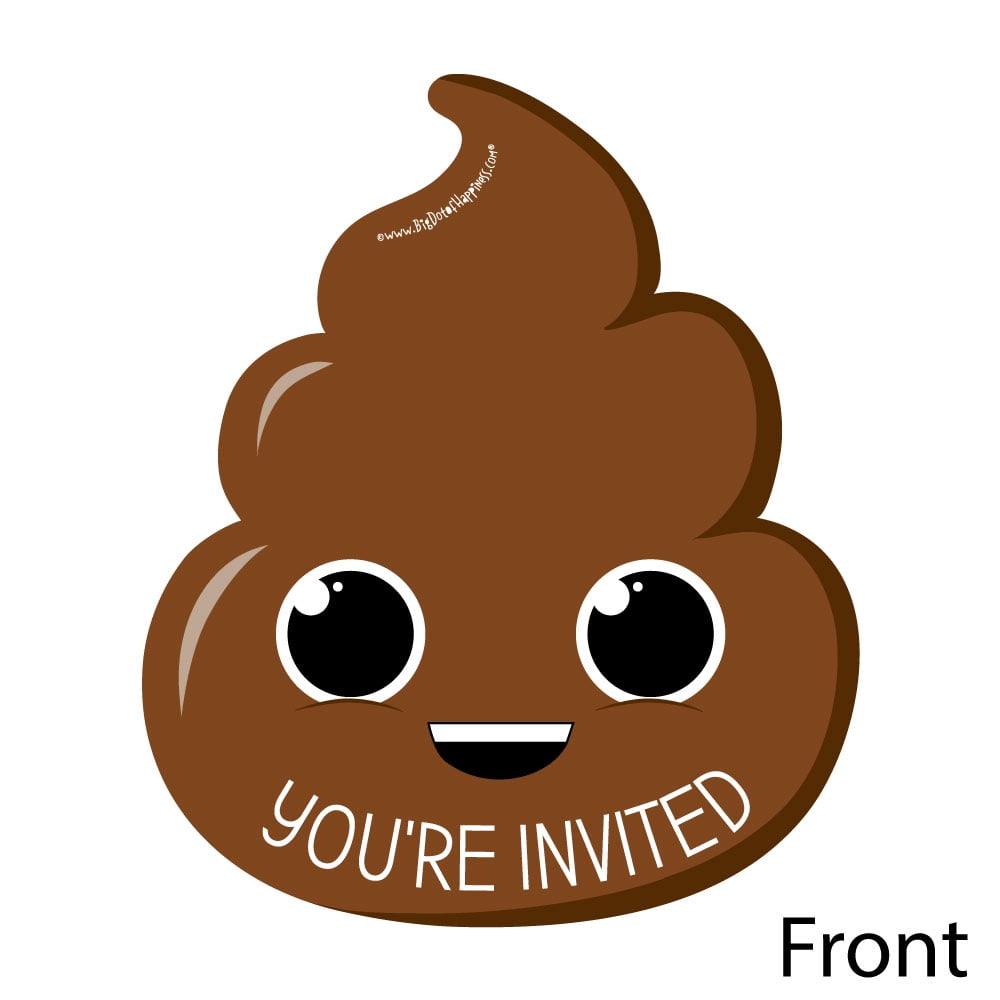 No Party Poopers Poop Birthday Invitations with Envelopes 15 Pack Poop Emoji Fill in Style Cards 