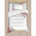 thumbnail image 3 of Marine Duvet Cover Set Queen Size, Aquatic Nautical Illustration of Deep Underwater World Wildlife Animals with Corals, Decorative 3 Piece Bedding Set with 2 Pillow Shams, Multicolor, by Ambesonne, 3 of 3