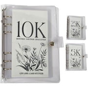 10k Savings Challenge Book with Cash Envelopes, Money Saving Binder for 12 Months to Save 2.5K, 5K, 10K Dollars - Budget Planner & Expense Tracker