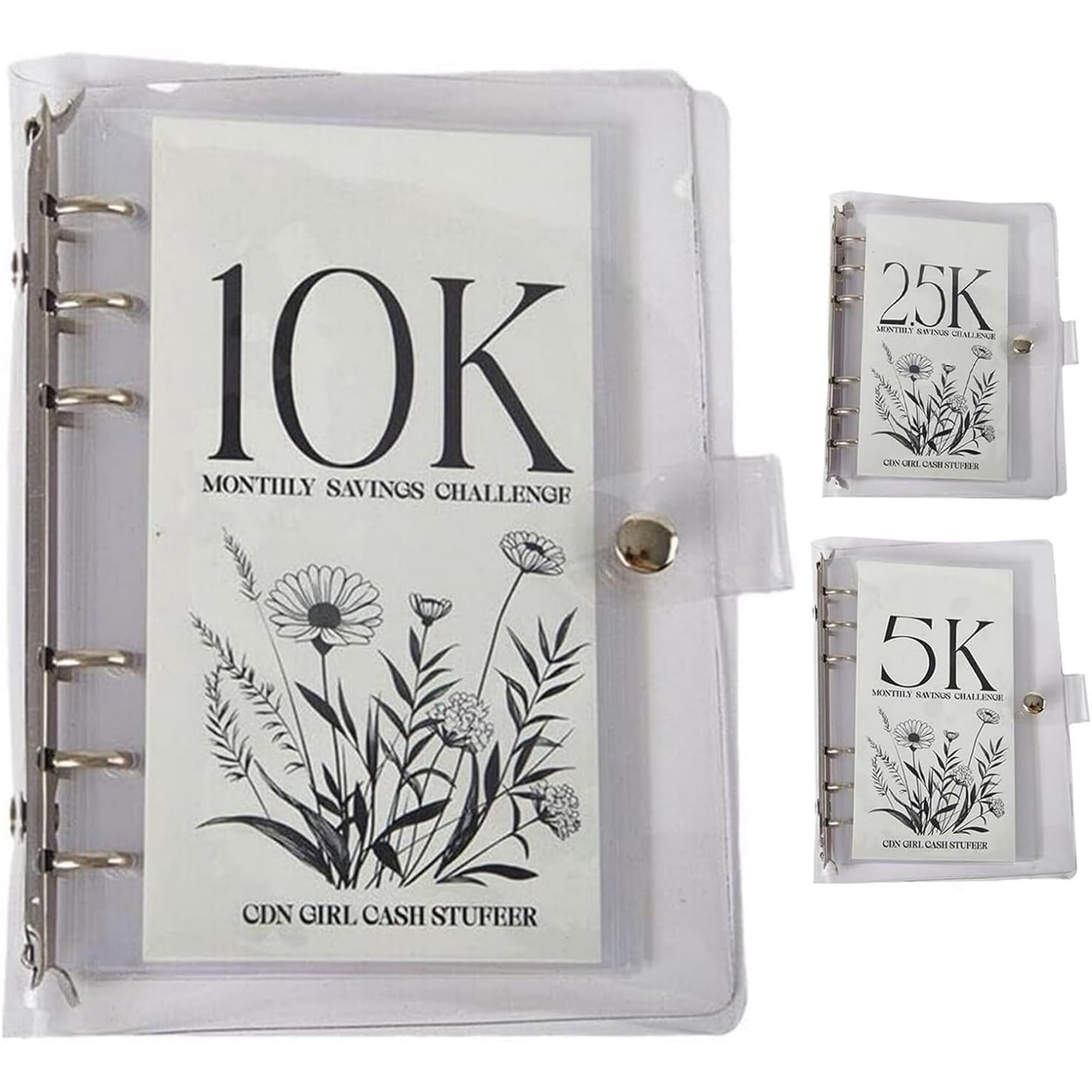 10k Savings Challenge Book with Cash Envelopes, Money Saving Binder for 12 Months to Save 2.5K, 5K, 10K Dollars - Budget Planner & Expense Tracker