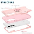thumbnail image 6 of Petocase for Samsung Galaxy A54 5G Case,Heavy Duty Rugged Shockproof With 360° Ring Holder [Support Car Mount] Hybrid Bumper Silicone+Hard Back Cover,with 2 Screen Protector&Lens Protector-Rose Gold, 6 of 8
