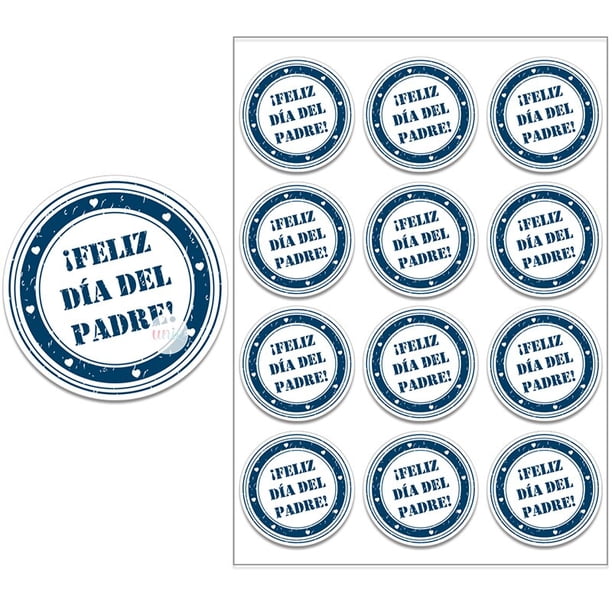 Happy Father's Day Decor Sticker Labels Feliz Día Del Padre Español Self-adhesive Stickers Party Gift Packing Decor4.5cm-48pcs Gao Jinjia LED