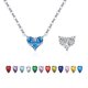 thumbnail image 1 of Heshpaws 925 collar en forma de corazón de plata esterlina, collar colgante de plata esterlina de Zirconia 5a de doble cara, regalo de Navidad para el aniversario de la mujer, con caja de regalo, 1 of 1