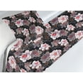 thumbnail image 3 of Floral Bed Runner Set, Blossoming Flowers and Outline Motifs Summer Love on Dark Background, Decorative Bedding Scarf & a Pillow Sham for Hotels Homes, Twin, Black Pale Rose and Coral, by Ambesonne, 3 of 3