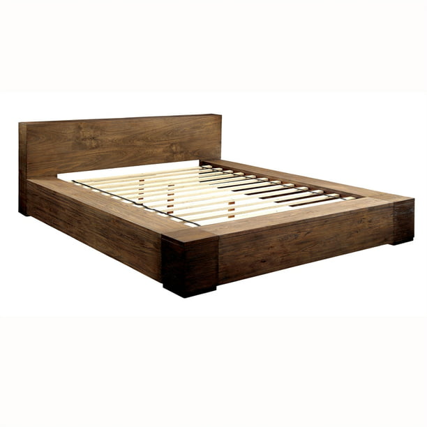Furniture Of America Elbert Rustic Wood, Natural Wood King Bed Frame