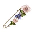 thumbnail image 1 of Brooch Pin 3D Flower Decor Scarf Pin with Rhinestone Inlay Thick Stable Lock Anti-exposure Suits Coats Sweaters Pin, 1 of 8