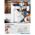 thumbnail image 3 of No Hook Contemporary Orange, Shower Curtain with Snap in Liner Set, Middle Century Abstract Geomrtry Waterproof Fabric Bathroom Curtains with See Through Top Window, Hotel Style Modern 66 x 72 Inch, 3 of 7