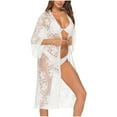 thumbnail image 1 of Paréos, Robe de Plage en Dentelle Ajourée à Franges pour Femmes, Couleur Unie, Style Bohème, 1 of 6