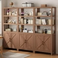 thumbnail image 6 of Bookshelf Bookcase, 5 Tier Wooden Bookcases with Open Shelf & Doors Cabinet, 71 in Tall Bookcase with Adjustable Shelves, Farmhouse Bookshelves Library Bookcase for Living Room Home Office, 6 of 6