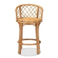 thumbnail image 5 of Pemberly Row Modern Bohemian Natural Brown Rattan Counter Stool, 5 of 11